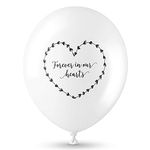 ANGEL & DOVE 25 White Funeral Balloons 'Forever In Our Hearts' - Biodegradable, for Memorial, Remembrance, Celebration of Life