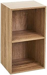 LOLAhome Estantería Cubo de Madera para Despacho, Librería, Dormitorio o Despensa (Natural, 2 estantes (54 cm))