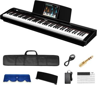 TERENCE P50 Digital Piano 88 Key Full Size Weighted Electronic Keyboard Piano with Music Stand,Power Supply,Three Pedals,Bluetooth,MIDI,for at Home,Stage,Portable Keyboard for Beginners