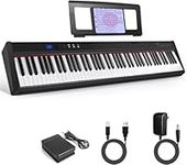 Digital Piano 88 keys Weighted,Kmise Keyboard Piano Full Size Heavy Hammer Action Key Electric Keyboard with Music Stand Pedal MIDI Connecting for Professional Beginner