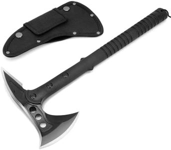 Hitdudu Camping Axe, Survival Throwing Hatchet with Sheath, Tactical Tomahawk with Spike, Nylon Fiber Handle for Outdoor Survival Hiking Camping