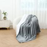 GonZalo GraCia. Silver Sherpa Fleece Blanket 200x240cm Reversible Fluffy Sofa Bed Throw (Silver Sherpa, King 200x240 cm)