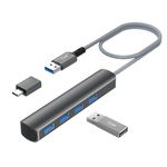 Elebase MacBook Air Charger USB Hub,USB C Hub to USB Extender 3.0,Multiport USB Adapter Docking Station,USB Splitter 4 Port Data Transfer for Laptop,iPad,Flash Drive,PC,Chromebook,Surface Pro,Desktop