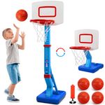 Toddler Basketball Hoop Indoor/Outdoor Kids Mini Poolside Basketball Goal with 4 Balls Adjustable Height Basketball Game for Toddler Kids, Christmas Birthday Gift for Boys Girls Age 3 4 5 6 7 8