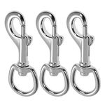 Swivel Snap Hooks, Heavy Duty Dog Lead Clip Clasp 360° Swivel Joints Trigger Clips Pet Leashes Key Chain, Zinc Alloy Lobster Claw Clasps for Dog Leash Camping Keyring (3 Pcs)