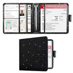 YAVIV Car Registration and Insurance Holder, Premium Leather Car Document Organizer Cool Car Accessories, A1-Glitter Black, Bling