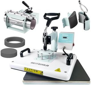 BetterSub Combo 5 in 1 12‘’ x15‘’ Heat Press Machine for T-Shirt 20/30oz Tumbler Heat Press Hat Plate Cap Printing Heat Transfer Digital Industrial-Quality Sublimation Machine 360 Degree Swivel Teal