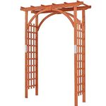 Giantex 85in Wood Arbor Wedding Arch Garden Trellis Pergola Arbor for Climbing Plant Wedding Bridal Party Prom Decoration, Outdoor Wedding Garden Arbors