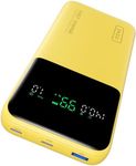 INIU 140W Power Bank, 25000mAh High Capacity Laptop & Phone Small Portable Charger, Fast Charging Flight Cruise Ship Family Essentials Traveling Powerbank for College Students Teen Boys Girls, Yellow