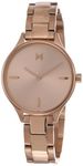 MVMT Reina Qtz Basic Slim Rose Gold Sunray Round Dial Women's Watch|Ionic Plated Rose Gold Steel Material|Rose Gold Color Band - 28000323-D