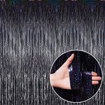 4 Pack Black Foil Fringe Curtains Party Decorations, Tinsel Curtain Backdrop Door Streamers Glitter Streamer Backdrop for Birthday, Photo Booth Backdrops, Party Decor