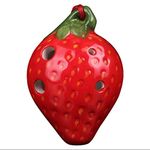 ZYCSKTL Creative Fruit-shaped 4-hole Tweeter Terracotta Ocarina, Strawberry Lemon-shaped Beginners Practice Wind Instruments, Packing Box+lanyard+teaching Materials (Color : Strawberry-6.7 * 5.3cm)