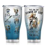 Christian Gifts for Men, Women - Fathers Day Gift, Christmas Gifts, Birthday Gifts For Men - Jesus Gifts - Christian Coffee Mug - Armor Of God Stainless Steel Tumbler (Armor Of God Women, 30OZ)