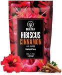 BLUE TEA - Hibiscus Tea - 3.52 Oz (100+ Cups) Cinnamon - Loose | BLACK DEALS FRIDAY | SKIN GLOW ENHANCING TEA | Herbal Tea - Flower Based - Caffeine Free - Vegan - Gluten - Free - Tangy Flavour | Zipper Packaging