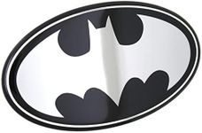 Fan Emblems Batman Logo Car Decal Domed/Black/Chrome Finish, DC Comics Automotive Emblem Sticker Applies Easily to Cars, Trucks, Motorcycles, Laptops, Cellphones, Windows, etc.