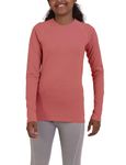 TCA Girls' SuperThermal Long Sleeve Performance Base Layer Running Training Top - Dusty Rose Marl, 10-12 Years