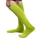 Couver Premium Quality Unisex Knee High Sports Cushioned Athletic Baseball Softball Hockey Socks, Lime Green, Medium