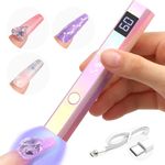 SAVILAND 12W Handheld LED UV Nail Lamp Fast Curing: Portable Mini UV Nail Lamp for Gel Nails 3 Timers 10/30/60S, LED UV Lamp Rechargeable USB Nail Dryer for Home Personal DIY Self Use