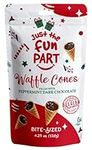 Just The Fun Part, Bite-Size Crispy Mini Waffle Cones, Filled with Premium Belgian Chocolate, Great for Snacks, Dessert, Grab & Go - Kosher, Peppermint Dark Chocolate (Pack of 1)