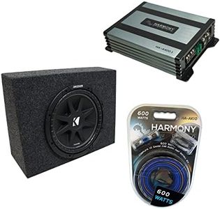 American Sound Connection (1 Kicker C12 Subwoofer Single 12" Regular Cab Truck Sub Box Enclosure Bundle with HA-A400.1 Mono Amplifier