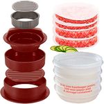 Hamburger Press Patty Maker Freezer Containers - 100 Patty Papers All In One Convenient Package, 10 Piece Set Hamburger Patty Mold, Essential Tool to Make Stuffed Burger Patty Maker, Great BBQ Gift