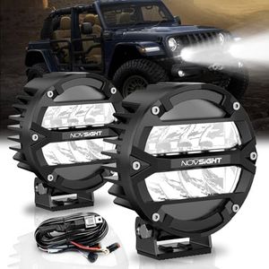 NOVSIGHT Rock Series 5 Inch 160W Round LED Light Pods Spot Beam, Pair