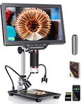 Dcorn 10" HDMI LCD Digital Microscope 1500X,Coin Microscope for Adults with 16MP Camera Sensor,Soldering Microscope with LED Lights Touch Control,TV/Windows/Mac Compatible, Coin Guidebook Included