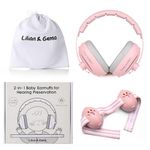 Lilian&Gema 2-in-1 Baby Ear Defender for Babies and Toddlers up to 4 Years, Adjustable Baby Headphones with Stretchy Band, Noise Cancelling Headphones, Against Hearing Damage & Improves Sleep