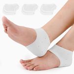 3 Pairs of Silicone Heel Pads Gel Foot Socks,Gel Heel Protectors,Silicone Heel Socks, Ankle Protection Silicone Heel Cover Breathable Heel,Heel Sleeves for Heel Pain and Cracked Heels