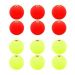 PATIKIL Fishing Bobber 15mm/0.6 Inch Dia, 12 Pack Slip Foam Floats Buoy Rig Stoppers for Crappie Trout Bass Fishing, Red,Yellow