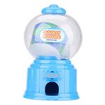 Mini Gumball Machine, Portable Plastic Mini Candy Dispenser, Children Bubble Gum Machine for Kids Kindergarten Gift (Blue)