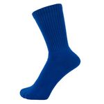 ZAKIRA Finest Combed Cotton Terry Lined Athletic Sports Crew Socks for Men, Women, 7-12 (US), Royal Blue