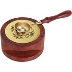 HASTHIP Wax Sealing Tools, Wax Seal Stamp Kit, Wax Seal Warmer, Sealing Wax Melting Furnace Tool For Wax Envelope Seal Stamp - Wax Sealing Stove - Brass Wax Spoon - Wax Sealing Set (Red-Brown)