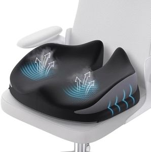 Benazcap Seat Cushion for Office Chair, Memory Foam Car Seat Cushion & Office Chair Cushion, Ergonomic Coccyx Cushion for Sciatica, Tailbone, Back Pain