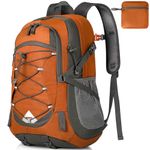 IGOLUMON Hiking Backpack 40L Lightweight Foldable Backpack for Men Women Durable Water Resistant Daypack Rucksack for Camping Cycling Climbing Walking Mountaineer Outdoor Sports (Orange)