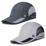 GADIEMKENSD Golf Hat Lightweight Sport Running Hat Breathable Cooling Dri Fit Hat Unstructured Baseball Cap UPF50+ Sun Trucker Dad Hats for Summer Gym Tennis Camping Hat Dark Gray, Light Gray 2 Pack