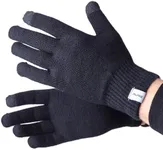 Pure Athlete Wool Ski Glove Liner with Touch Screen Technology – Premium Merino Wool Winter Gloves for Skiing, Cold Weather (M, Black)