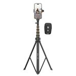 Tygot X-1 PRO 78-Inches (200cm) Aluminium Tripod with Bluetooth Remote, Mobile Holder, Phone Stand for Ring Light, GoPro & Camera, Light Stand for Video Recording, Shooting, Streaming, Reels, YouTube