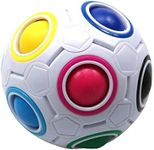 FC MXBB 2.5 inches Fidget Ball Intelligence Rainbow Magic Ball Cube 3D Puzzle Football Design Fidget Toy