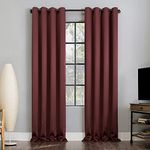 Sun Zero Nordic 2-Pack Theater Grade Extreme 100% Blackout Grommet Curtain Panel Pair, 52" x 84", Wine