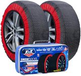 K&K Automotive Snow Socks for Tires - Pro Series for Ultimate Grip Alternative for Tire Snow Chain - Snow Traction Device for Pickup Truck 4X4 SUV RV Van Trailer Winter Essential - 2 piece (4X-Large)