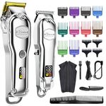 Hatteker Hair Clipper for Men IPX7 Waterproof Cordless Barber Clipper for Hair Cutting Kit with T-Blade Trimmer Beard Trimmer Kids Clipper Professional USB Rechargeable