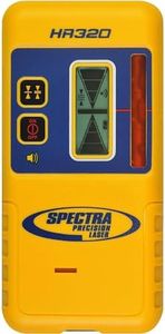 Spectra Precision HR320 Laser Receiver with C59 Rod Clamp, Front & Rear LCD Displays, Loud Speaker, Waterproof, Red