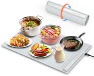 Electric Warming Tray - 3 Modes &Full Surface Heating,Rollable & Portable,Premium Silicone Nano-Material,Auto Shut-Off -Versatile Food Warmer for Gatherings,Parties (Grey)