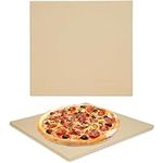 Mimiuo 13"x 13" Square Ceramic Pizza Baking Stone | Thermal Shock Resistant Cordierite Pizza Cooking Stone for Oven, BBQ and Grill