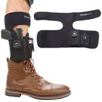 ComfortTac Ankle Holster With Calf Strap and Spare Mag Pouch For Concealed Carry Ambidextrous One Size Fits All Fits Glock 19, 42, 43, 36, 26, S & W Bodyguard, M & P Shiled, Ruger LCP, LC9, And More