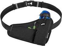 PYFK Running Belt Hydration Waist Pack with Water Bottle Holder for Men Women Waist Pouch Fanny Bag Reflective, Black2, One Size