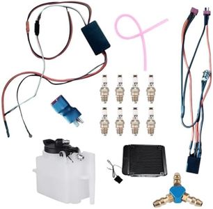 Starter Kit for TOYAN V8 Engine, Motor Accessories Fuel Tank & Oil Pipe& Metal Water Cooling Radiator & Spark Plug & Metal Ignition Kit & Water Shunt