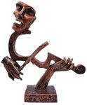 Quirky Boutique Violin Player Sculpture, Home Decor, Decorative Home Accessories, Bronze Mantlepiece Fireplace Ornaments for Living Room, Modern Funky Unusual Statues, House Warming New Home Gifts