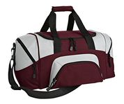 Port Authority® - Small Colorblock Sport Duffel. BG990S Maroon/ Grey OSFA